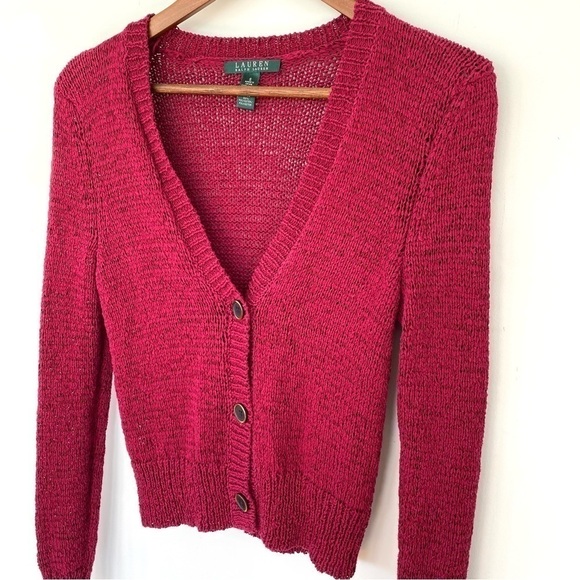 Ralph Lauren cardigan,  button front with v-neckline, slim fit - Picture 1 of 11